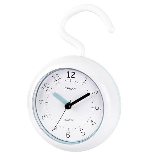 Waterproof Bathroom Wall Clock - 4.7-Inch Silent Analog Quartz Shower Clock