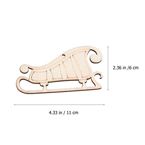 Happyyami 10pcs Unfinished Wooden Christmas Tree Decorations & Ornaments for DIY Crafting
