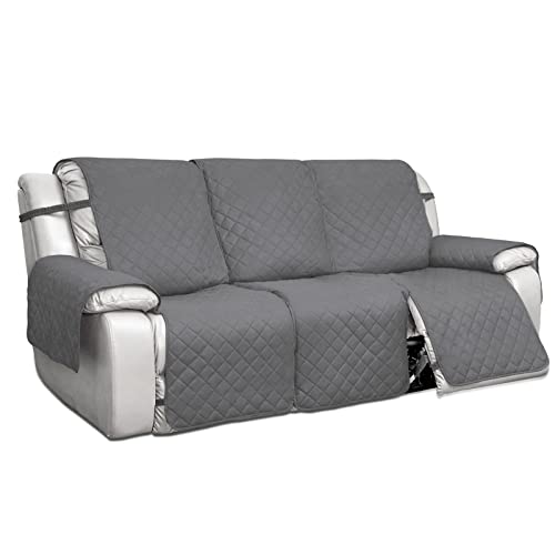 Reversible 3-Seat Recliner Couch Cover - Gray/Light Gray