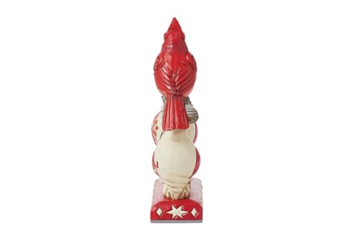 Hand-Painted Christmas Cardinal Noel Figurine - Stone Resin Holiday Decor (6.7")