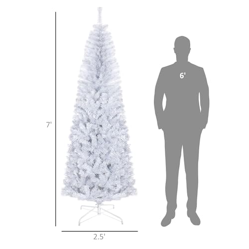7ft Unlit Slim Pencil Artificial Christmas Tree with 818 Branch Tips