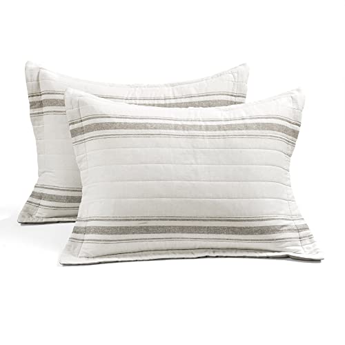Farmhouse Stripe Cotton Daybed Cover Set, 6-Piece Twin Quilt Bedding
