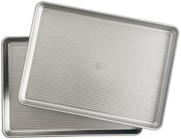 USA Pan Bakeware Half Sheet Pan Set - Durable Aluminized Steel Baking Sheets | Pack of 2