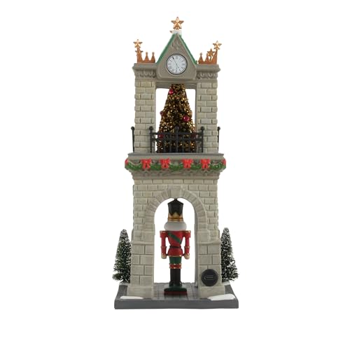 Light-Up Christmas Village Nutcracker Sentry Building, 10-Inch Porcelain Decor