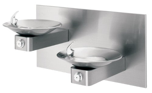 Dual Hi-Lo Wall Mounted Stainless Steel Drinking Fountain - ADA Compliant