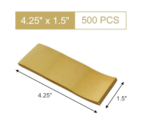 Self-Adhesive Kraft Paper Napkin Bands, 4.25 x 1.5 Inch - 500 Count