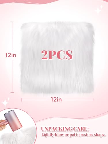 2 Pcs Fluffy Locker Rug Set, 12x12 inch Non-Slip Plush Carpet for School