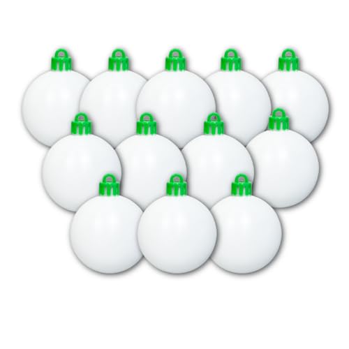 12-Piece DIY Blank White Ball Ornaments Refill Kit with Storage Box