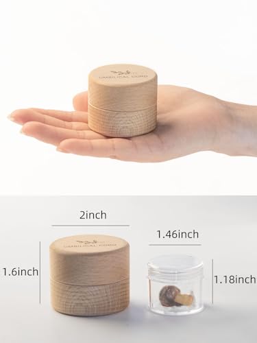 Minimalist Wooden Baby Umbilical Cord Keepsake Box with Acrylic Storage Case