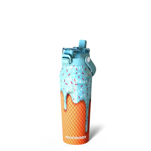Insulated Water Bottle 24oz - Dual Straw and Chug Lid