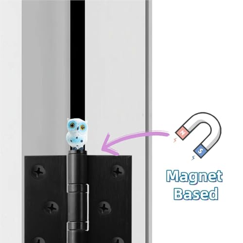 Owl Magnetic Hinge Toppers - Decorative Resin Door Hinge Covers, Set of 3