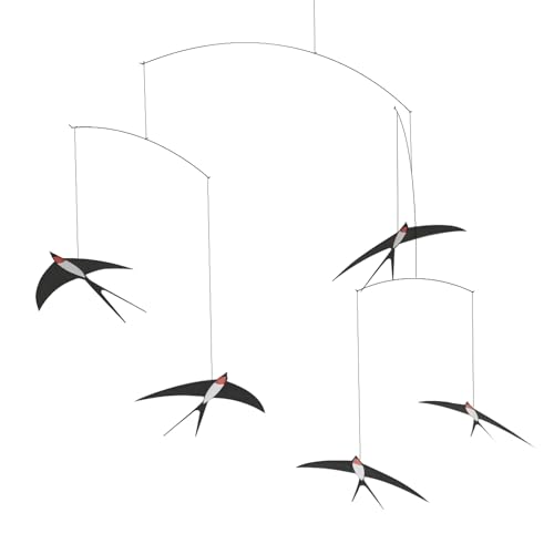 DIY Flying Swallow Hanging Mobile Kit, 5-Piece Decorative Bird Set