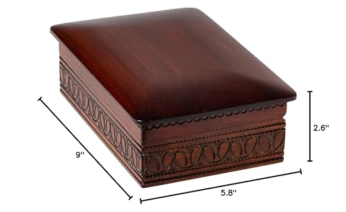 Artisan Owl Polish Handmade Large Elegant Slightly Rounded 9" Wooden Box for Keepsakes, Love Letters, Jewelry, and Specialty Items