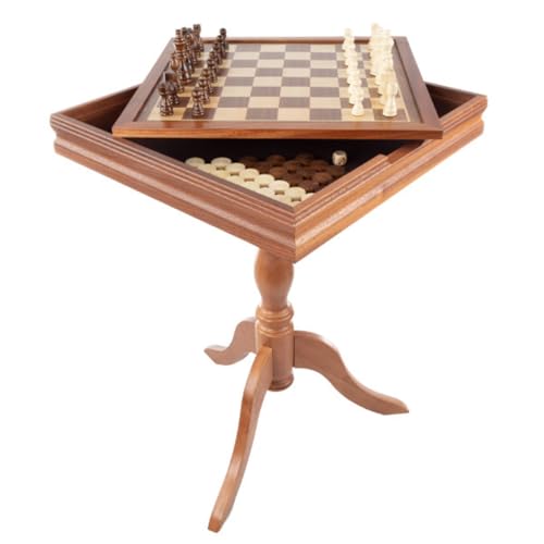 2-in-1 Reversible Chess and Backgammon Game Table with Storage