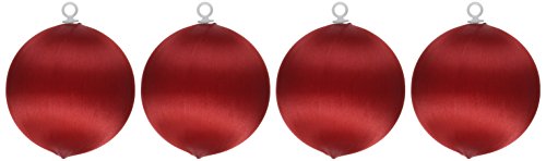 Handy Hands Satin Covered Styrofoam Balls 3" 4 Pkg - Christmas Red