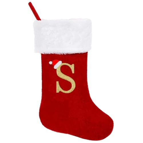 20-Inch Personalized Monogrammed Christmas Stocking - Letter S