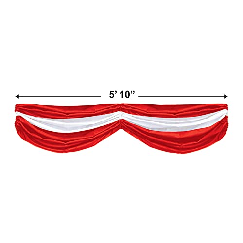 Red and White Fabric Bunting Swags – 2 Pack Patriotic Party Decorations