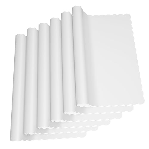 Disposable Scalloped Edge Paper Placemats, 10x14 Inch, 100 Pack