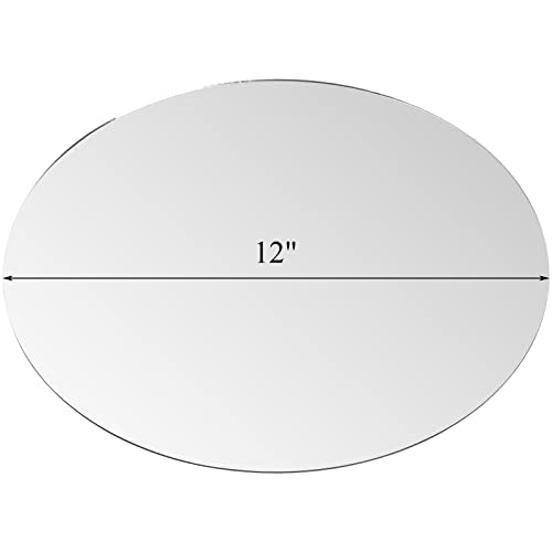 12-Inch Round Glass Mirror Trays for Table Centerpieces, Set of 12