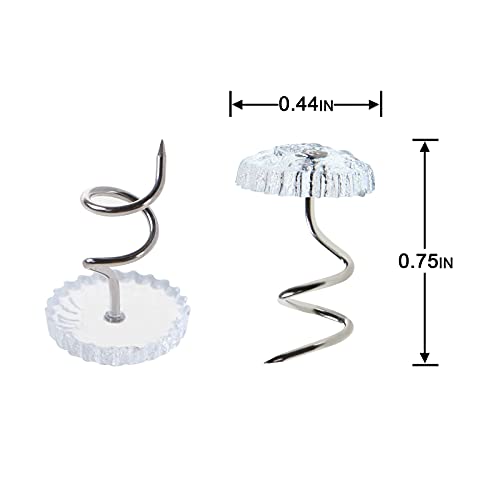 100 Pcs Bedskirt Pins - Clear Twist Upholstery Tacks for Slipcovers