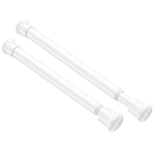 2 Pack Small Spring Tension Rods 8 to 12.5 Inch, No-Drill Adjustable Rod