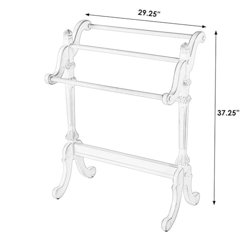 Solid Wood Blanket Stand - 3-Tier Cottage White Towel Rack