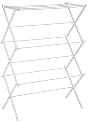 Amazon Basics Foldable Portable Clothes Drying Rack, White