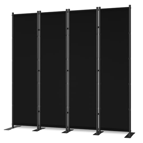 4-Panel Folding Room Divider, 6ft Freestanding Privacy Screen for Office Home