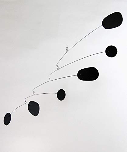 Handmade Metal Art Mobile - Midcentury Modern Black Hanging Sculpture