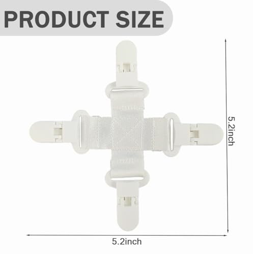 4-Pack Bed Sheet Detangler Clips to Reduce Laundry Tangles