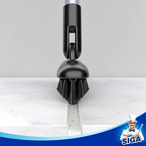Heavy Duty Grout Scrub Brush with 50-Inch Adjustable Handle & Stiff Bristles