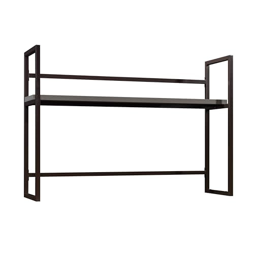 60-Inch Desk Hutch with 2 Open Shelves, Engineered Wood Desktop Organizer