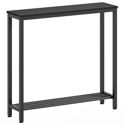 Narrow Console Table, 2-Tier Small Sofa Table for Entryway, 29.5-Inch