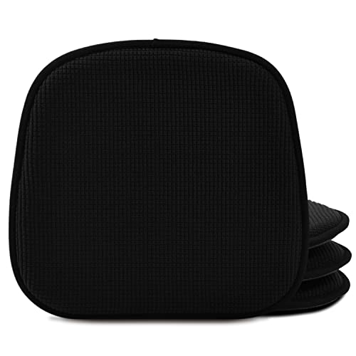 U-Shaped Dining Chair Cushions, Non-Slip Kitchen Seat Pads - Set of 4, Black