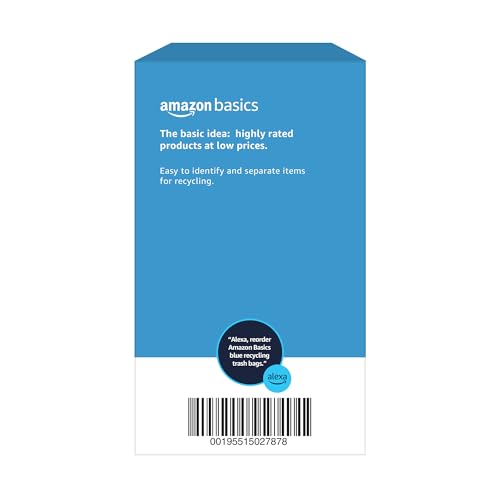 13 Gallon Blue Recycling Drawstring Trash Bags - Tall Kitchen, 60 Count