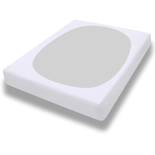 Stretchy Queen Box Spring Cover - Elastic Fitted 4-Side Wrap, White