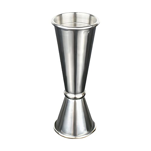 Yuntop Silver Stainless Steel Japanese Style Cocktail Jigger - Double Oz Measuring Cup for Bartending