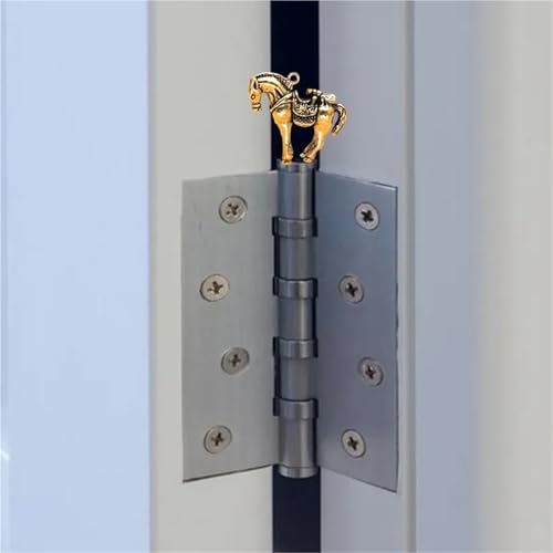 3-Piece Brass Horse Hinge Head Toppers Magnetic Decorative Accents
