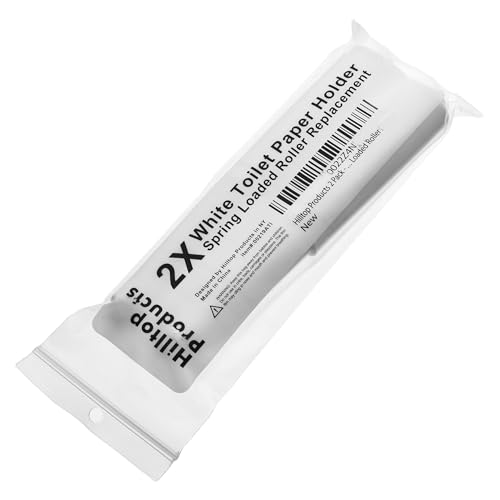 Universal Toilet Paper Holder Roller Replacement - 2 Pack, White Plastic