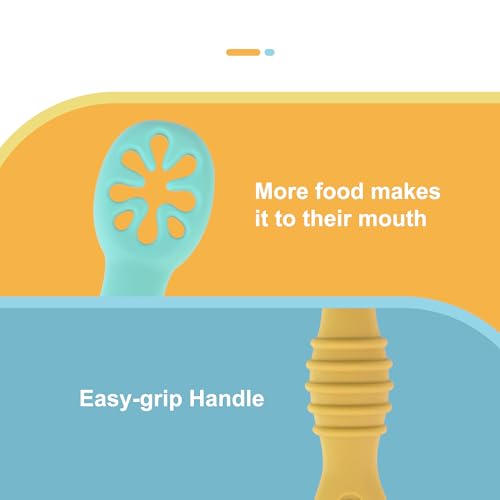 8-Piece Silicone Baby Weaning Spoons Set for Self Feeding and Solids