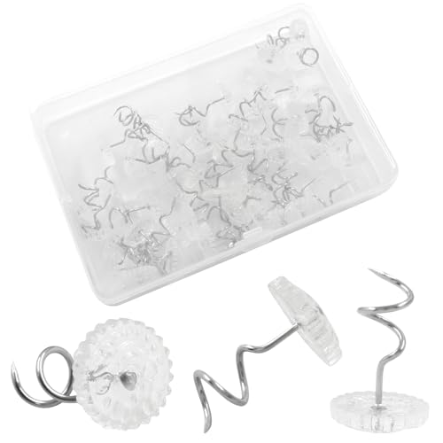 50 Pcs Clear Head Twist Pins for Upholstery, Slipcovers, and Bedskirts