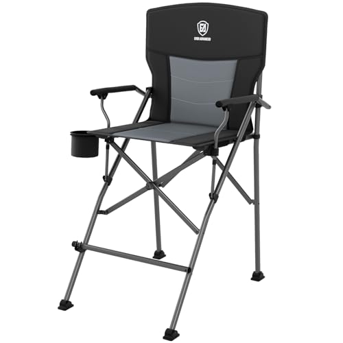 Tall Director Camping Chair, Foldable Portable Camp Seat with Footrest