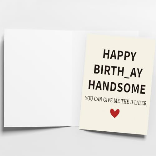 Funny Birthday Card for Men, Husband, and Boyfriend - 5x7 Inch