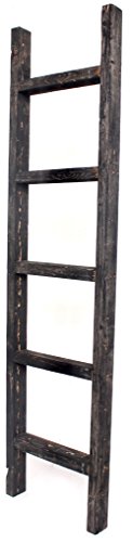 Rustic Decorative Ladder - 60-Inch Handcrafted Reclaimed Wood Shelf