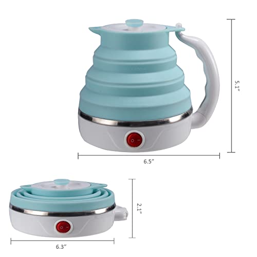 Collapsible Travel Electric Kettle, 600ml Portable Silicone Water Boiler