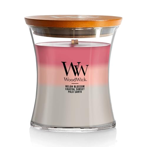 WoodWick Shoreline Trilogy Gifts for Women and Men, 9.7 oz Medium Hourglass Trilogy Candle with Crackling Wick