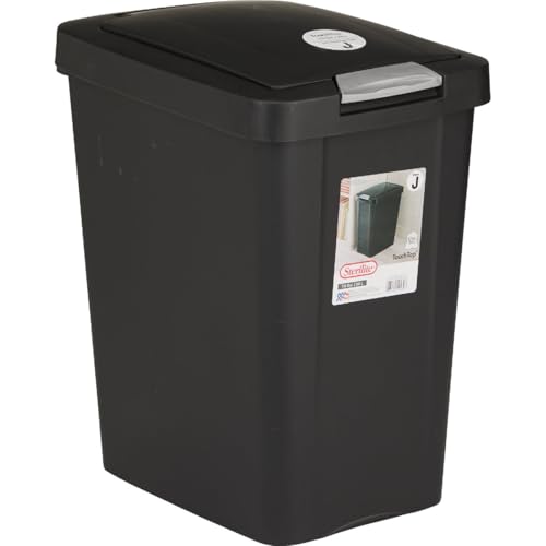 7.5 Gallon Slim TouchTop Wastebasket Black Trash Can