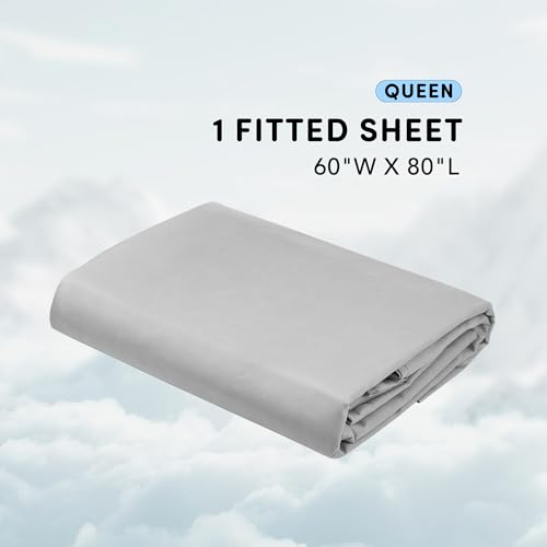 Moisture Wicking Queen Fitted Sheet, Cooling Microfiber for Night Sweats