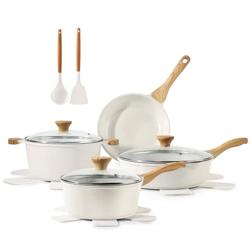 13-Piece Nonstick Ceramic Cookware Set - Non-Toxic Pots and Pans Set
