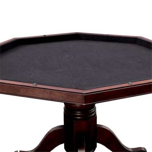 48-Inch Octagon Wood Gaming Table with Interchangeable Top and Cupholders